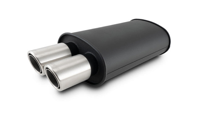 Vibrant - Flat Black Universal Mufflers with 304 Stainless Steel Exhaust Tips
