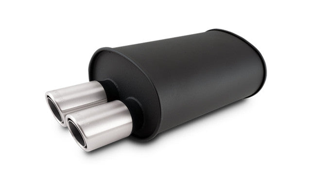 Vibrant - Flat Black Universal Mufflers with 304 Stainless Steel Exhaust Tips