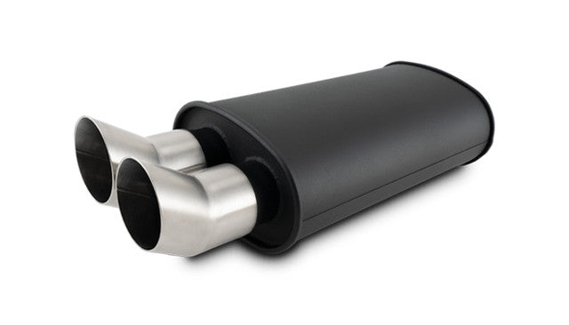 Vibrant - Flat Black Universal Mufflers with 304 Stainless Steel Exhaust Tips
