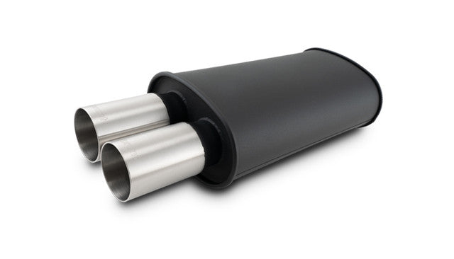 Vibrant - Flat Black Universal Mufflers with 304 Stainless Steel Exhaust Tips