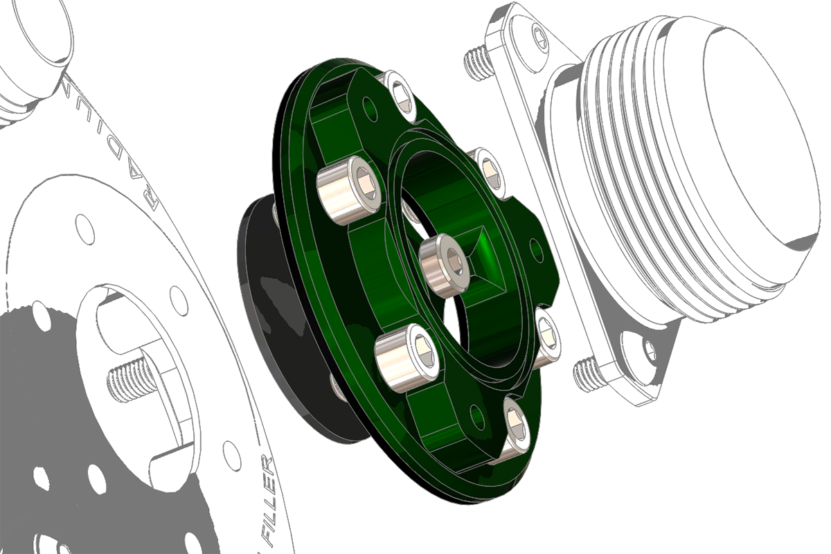 Radium FCST 6-Bolt to 3-Bolt Adapter Exploded Diagram