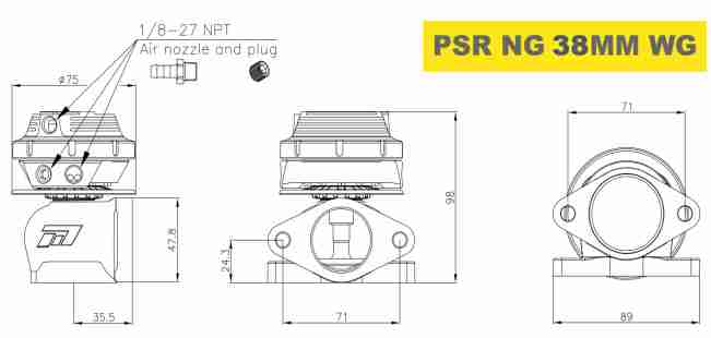 PSR - NEW GENERATION WASTEGATE 38mm 2-Bolt External Wastegate
