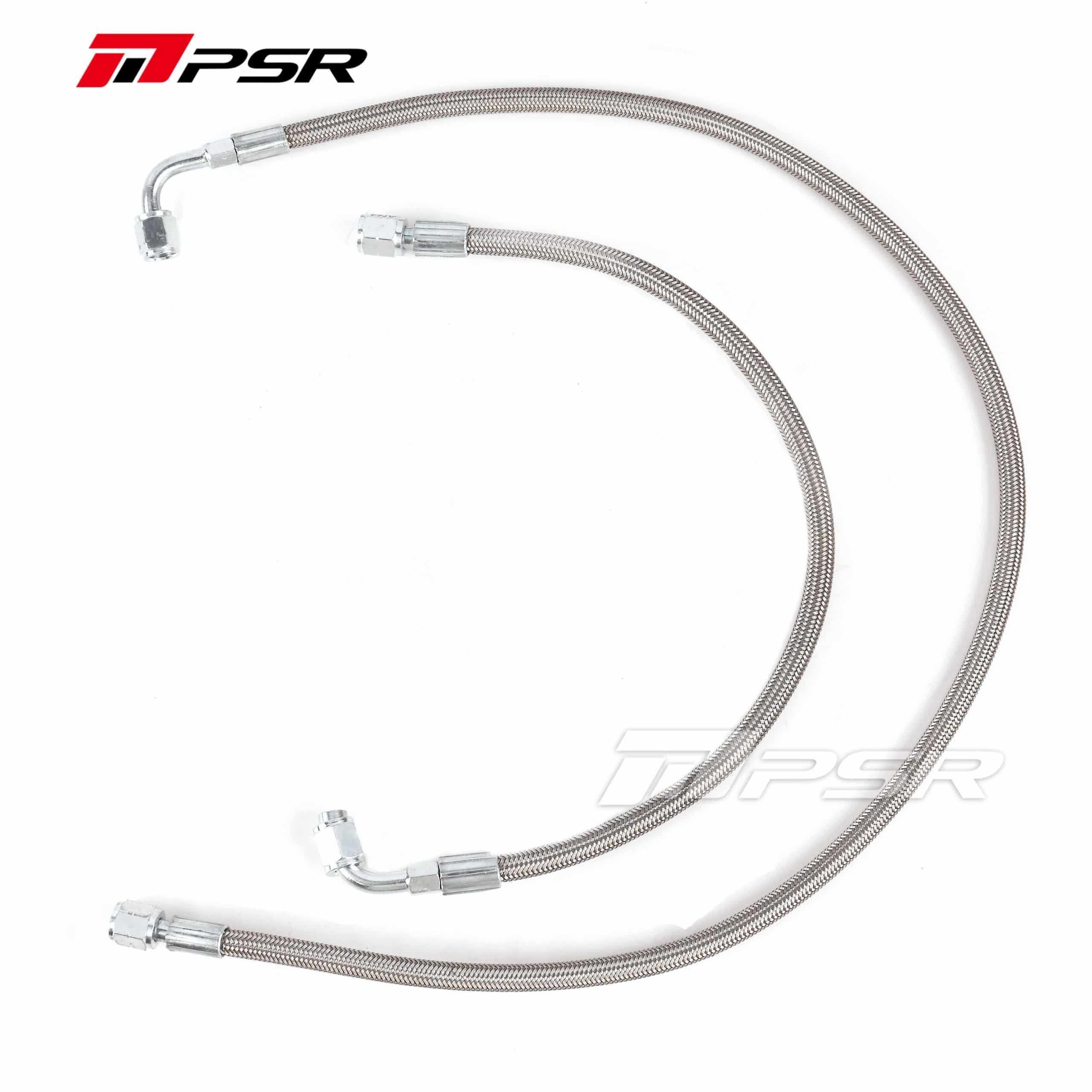 PSR - Universal Performance Turbo Oil Feed Line 4AN – 4AN 90 Degree Straight Steel Braided