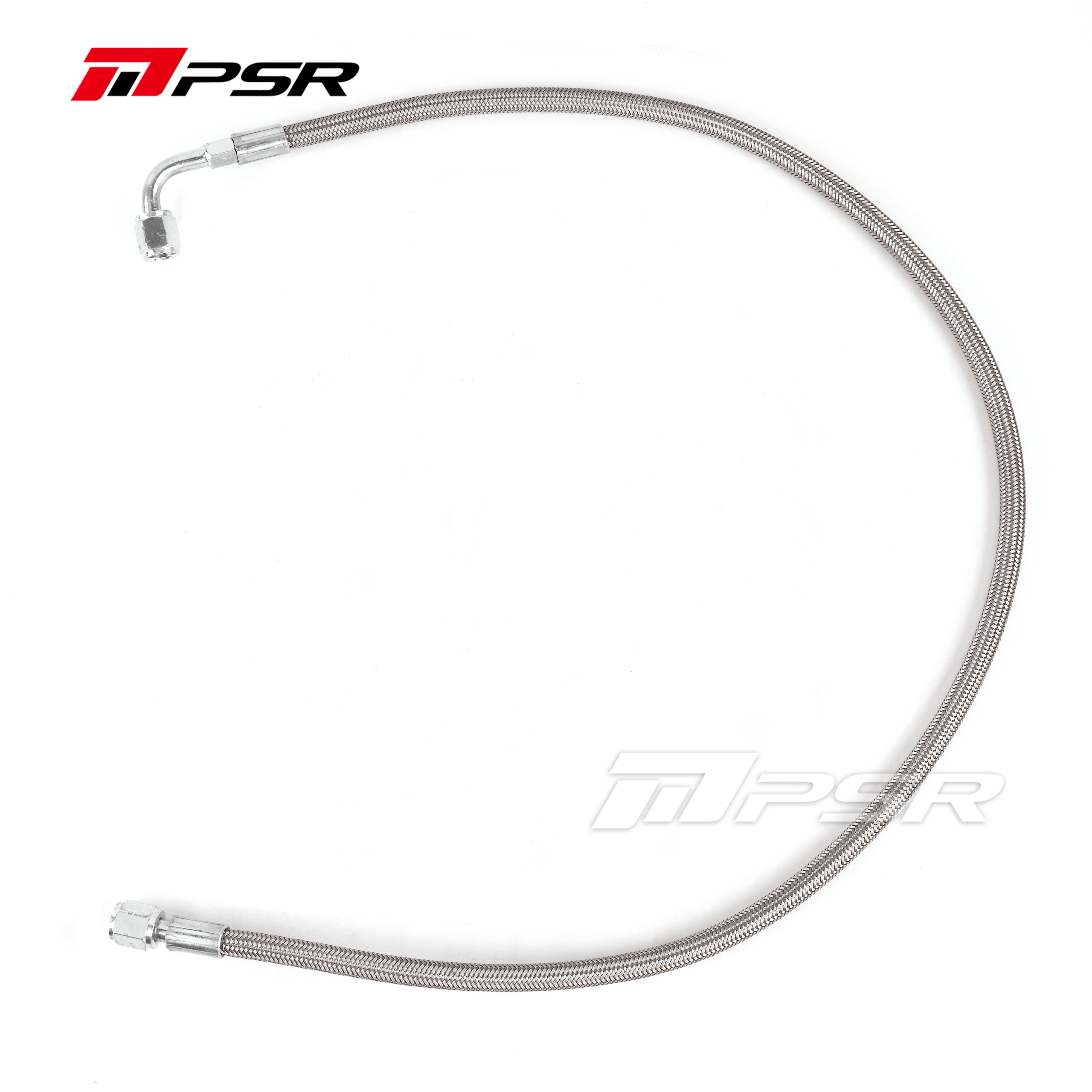 PSR - Universal Performance Turbo Oil Feed Line 4AN – 4AN 90 Degree Straight Steel Braided