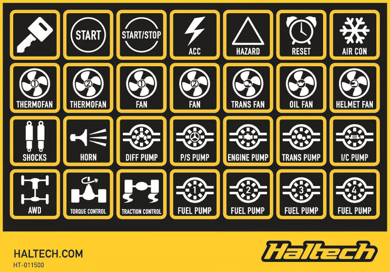 Haltech - CAN Keypad Label Set