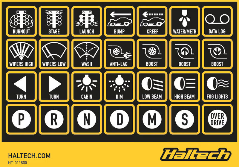 Haltech - CAN Keypad Label Set