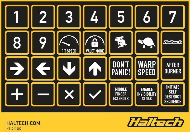 Haltech - CAN Keypad Label Set