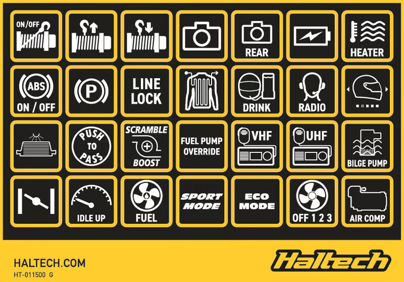 Haltech - CAN Keypad Label Set