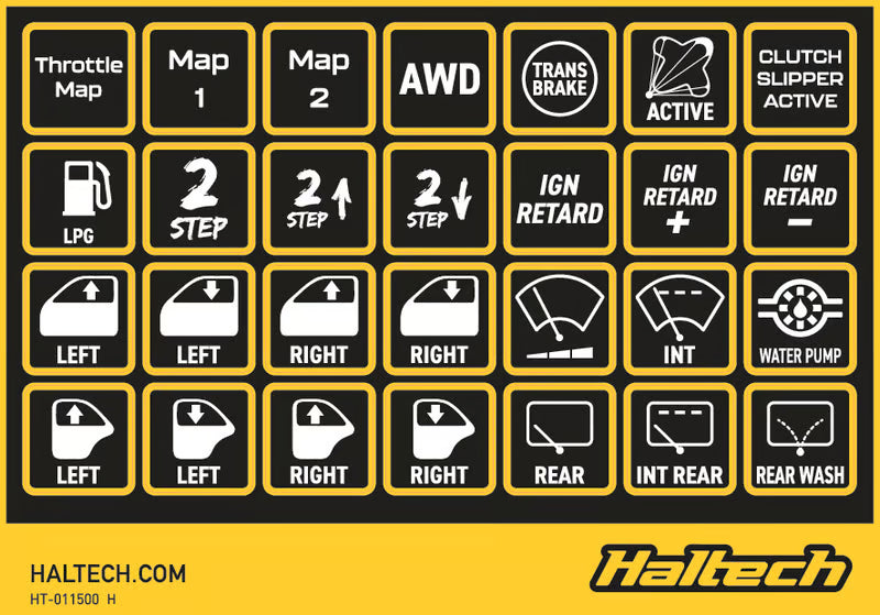 Haltech - CAN Keypad Label Set