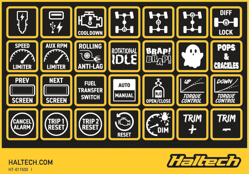Haltech - CAN Keypad Label Set