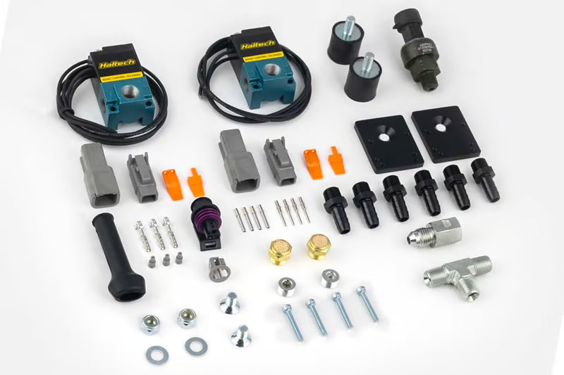 Haltech - CO2 Boost Control Dual Solenoid & Pressure Sensor Kit Thread: 1/8 NPT