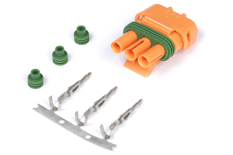 Haltech - Plug and Pins Only - Delco Weather Pack 3 pin GM Style MAP Sensor Connector - Orange
