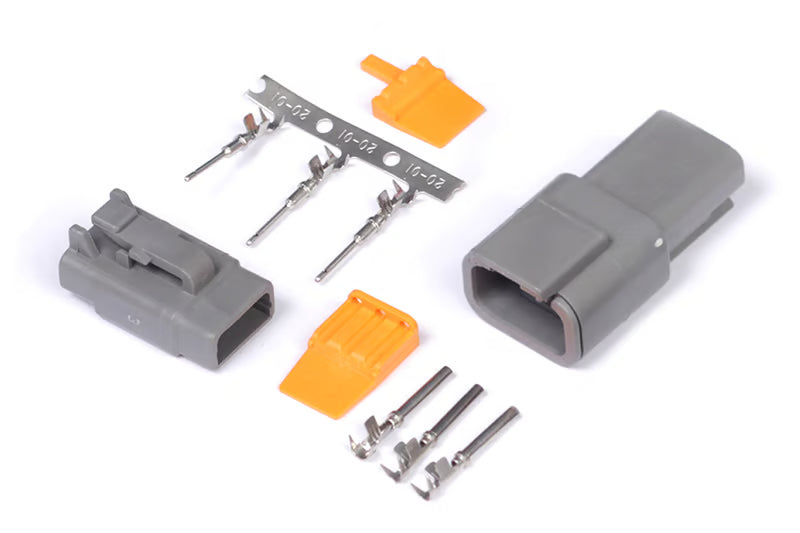 Haltech - Plug and Pins Only - Matching Set of Deutsch DTM-3 Connectors (7.5 Amp)