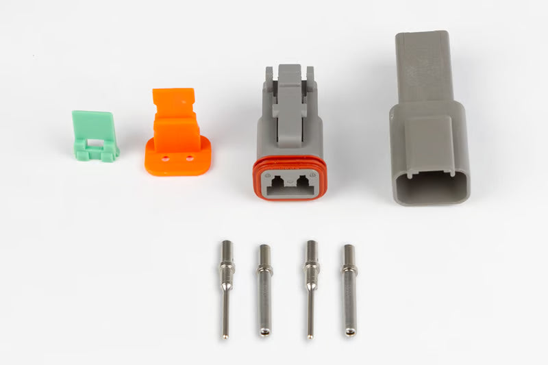 Haltech - Plug and Pins Only - Matching Set of Deutsch DT-2 Connectors (DT06-2S + DT04-2P) - (13 Amp)