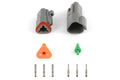 Haltech - Plug and Pins Only - Matching Set of Deutsch DT-3 Connectors (DT06-3S + DT04-3P) - (13 Amp)