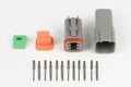 Haltech - Plug and Pins Only - Matching Set of Deutsch DT-6 Connectors (DT06-6S + DT04-6P) - (13 Amp)