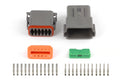 Haltech - Plug and Pins Only - Matching Set of Deutsch DT-12 Connectors (DT06-12S + DT04-12P) - (13 Amp)