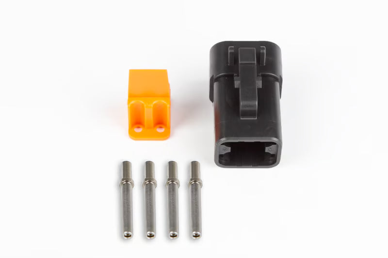 Haltech - Plug and pins only - Male Deutsch DTP-06-4S - Black connector (25Amp)