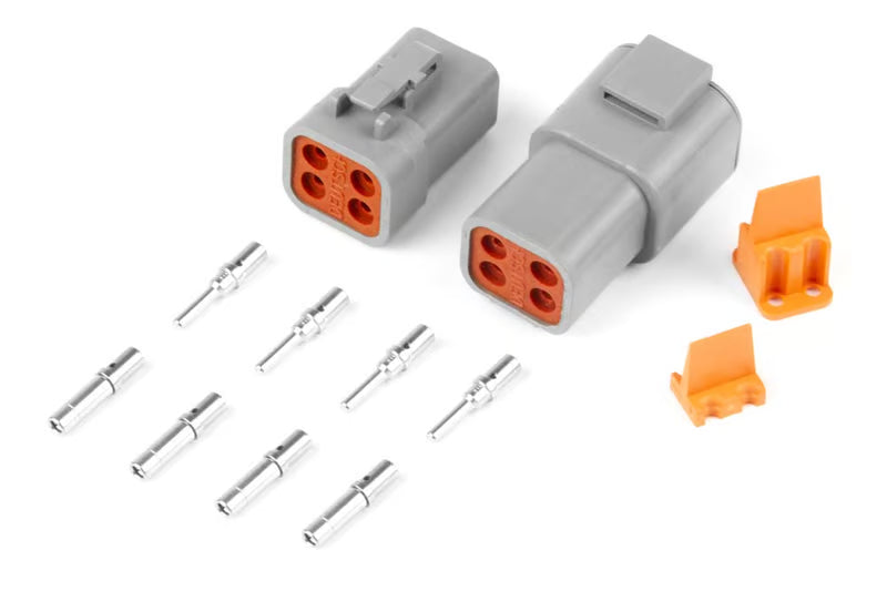 Haltech - Plug and Pins Only - Matching Set of Deutsch DTP-4 Connectors (25 Amp)