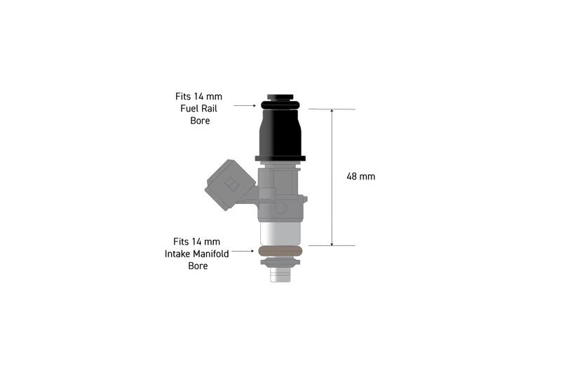 Haltech - Fuel Injector Adapter - 14mm 1/2 to 3/4 Length