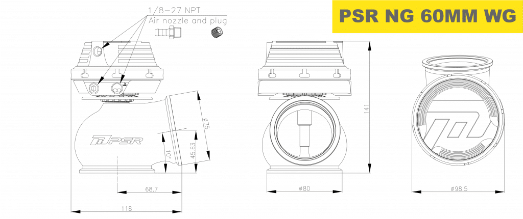 PSR - NEW GENERATION WASTEGATE 60mm Vband External Wastegate