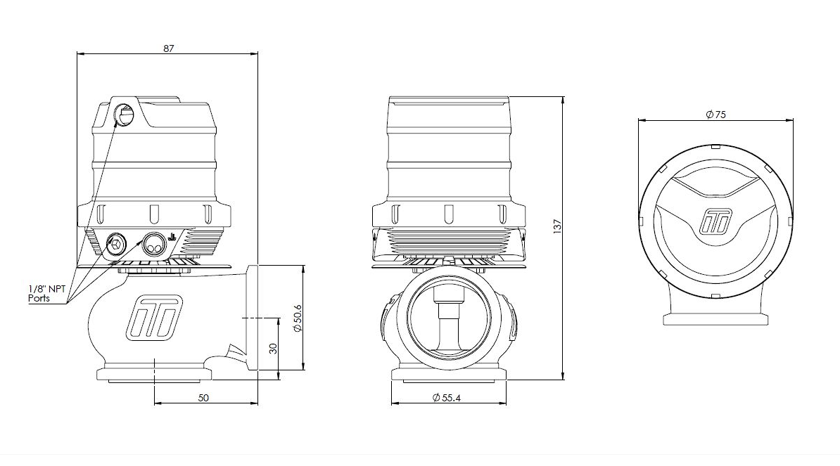 Turbosmart - GenV CompGate40HP 'High Pressure' 35psi 40mm External Wastegate