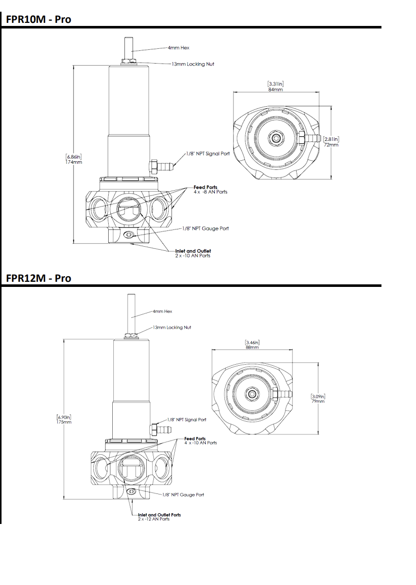 Turbosmart - FPR10/12 Pro M 5 Port Mechanical Pump Suit -10AN or -12AN (Black)