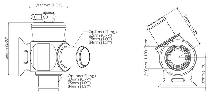 Turbosmart - Turbosmart - Kompact Dual Port / Plumb Back Blow Off Valve suit 34mm Inlet Fitting - TS-0203-1023 | DM Performance