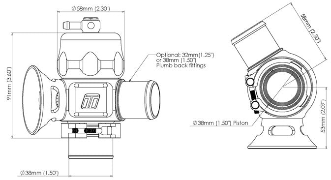 Turbosmart - Dual Port Uni 38mm