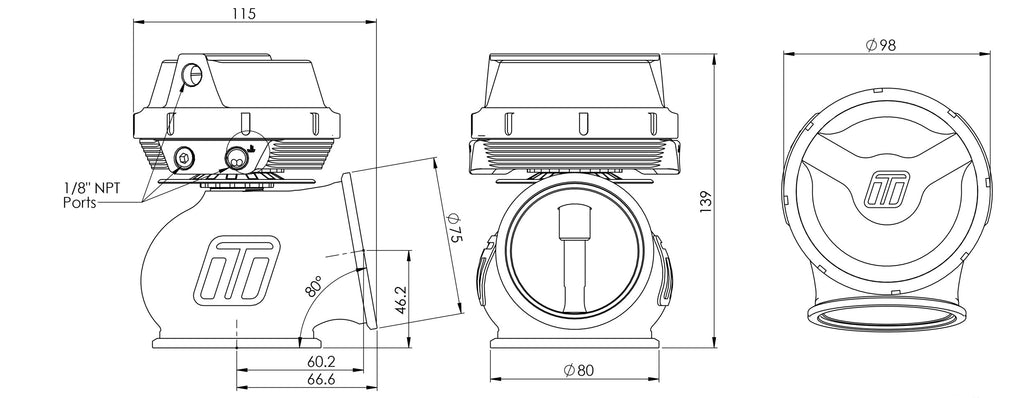 Turbosmart - Turbosmart - GenV PowerGate60CG / C02 HP Full Range - TS-0555-1242 | DM Performance