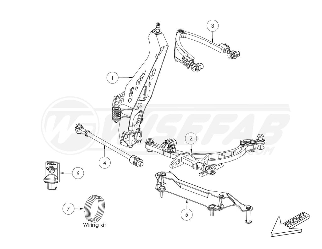 Wisefab - Tesla Model 3 RWD Front Drift Angle Lock Kit